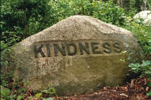 Kindness written on rock