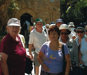 New Zealand pilgrims at the House of the Virgin Mary, near Ephesus in Turkey