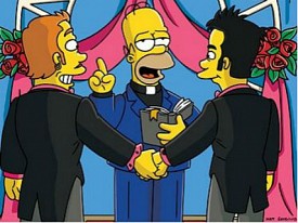 Homer marries a gay couple