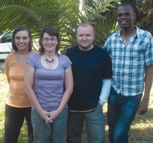 Val Roberts (2nd from L) with Kenyan colleagues Agnieszka, Dominik & Maurice