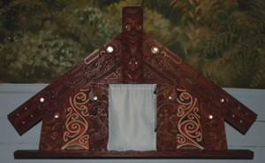 The beautifully carved tabernacle in the church.