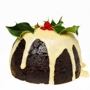christmas pudding with custard