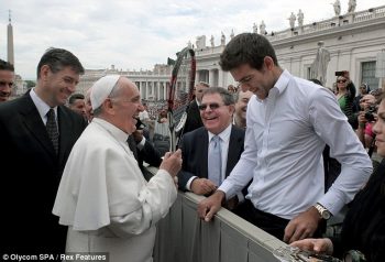 Pope Francis meets tennis player Juan Martin del Potro 