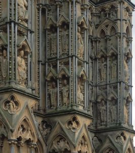 Detail, West facade, Wells Cathedral