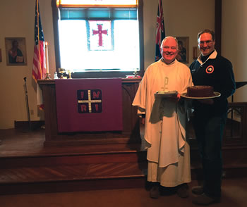 Fr K Purcell and Chaplain P Drury   Chapel of  the Snows  Antarctica
