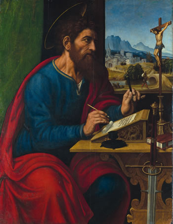 Saint Paul Writing, c.1520, Pier Francesco Sacchi