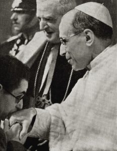 Pope Pius XII and a blind war veteran