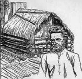 Sketch of Br Michel Colombon, who died in 1880 in Reefton, where he was known as Jimmy the Gardener Photo: Champagnat Marists website