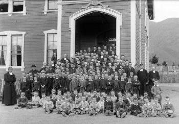 Stoke Orphanage, boys and staff, c.1892